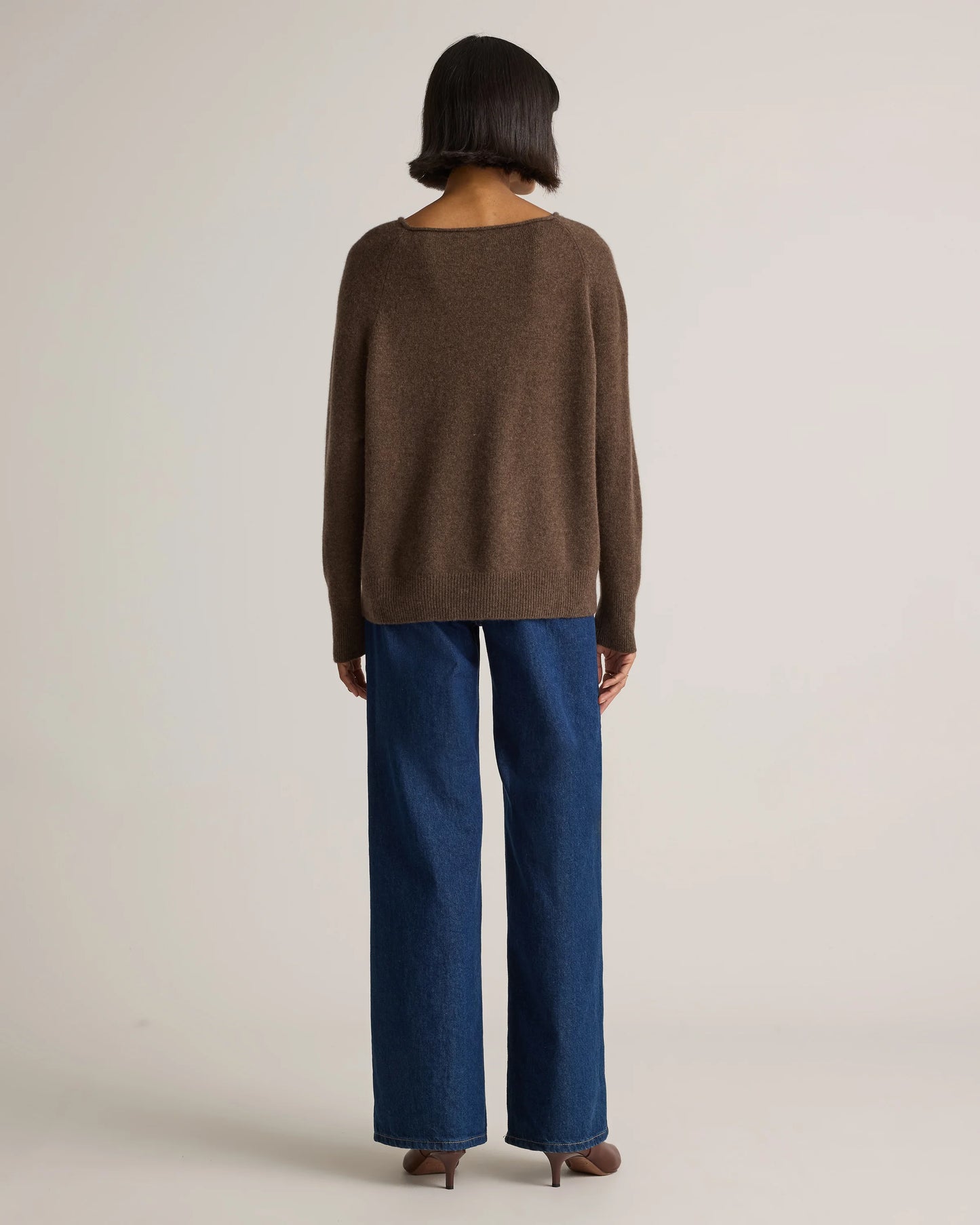 Mongolian Cashmere Boatneck Sweater - XS / Black