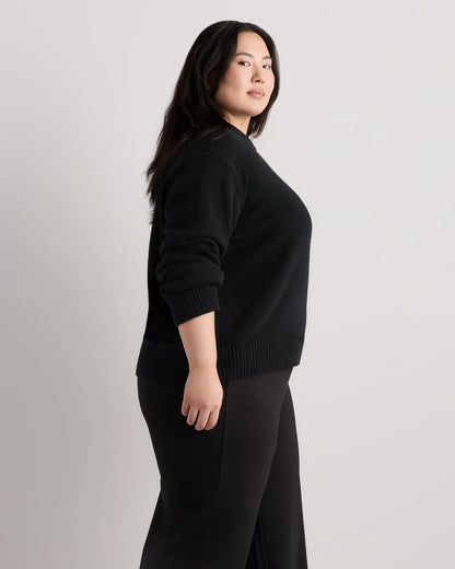 Mongolian Cashmere Oversized Crewneck Sweater - 1X / Oatmeal