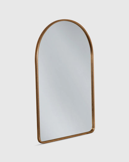 Arched Metal Framed Wall Mirror - One Size / Silver Metal Frame