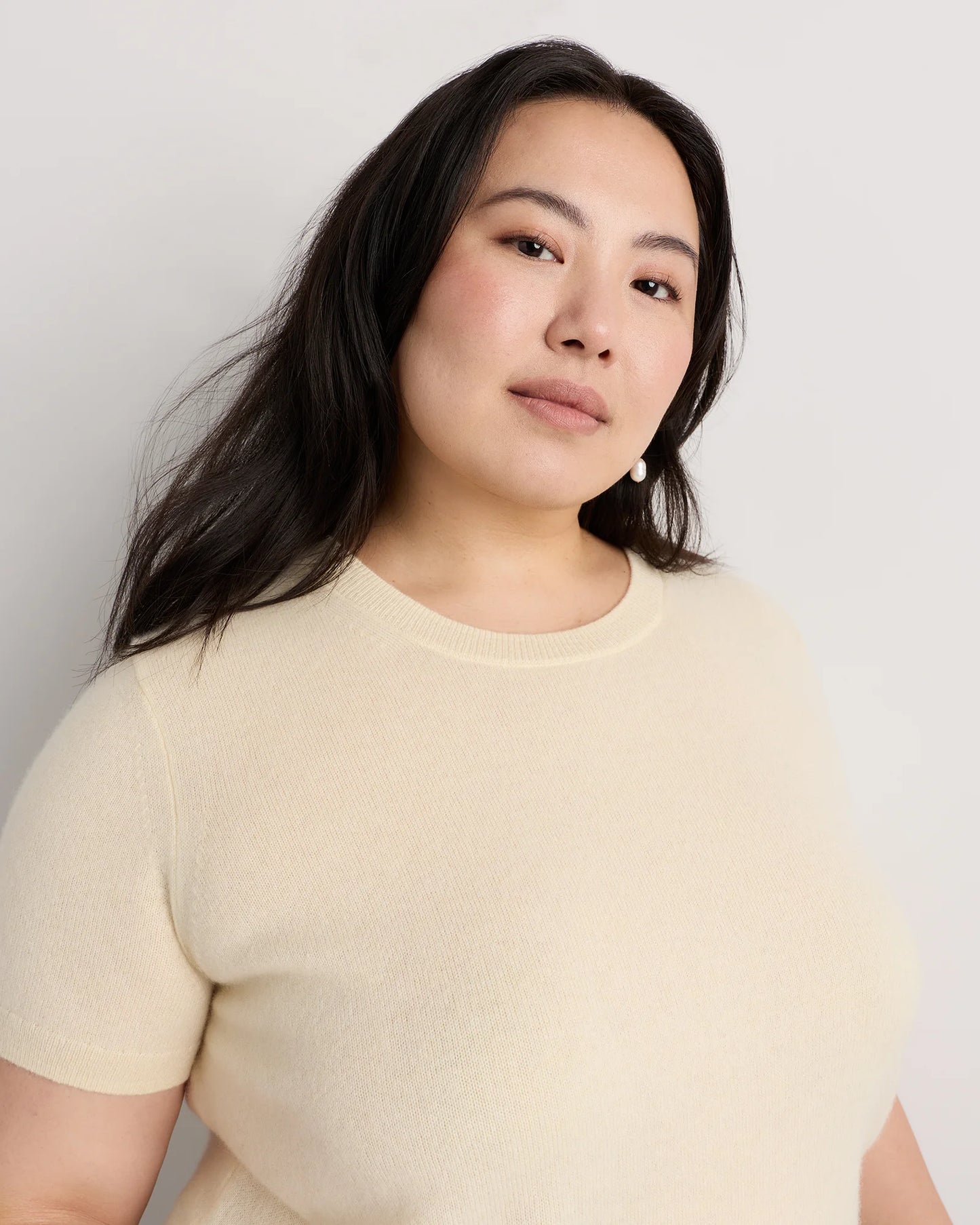 Mongolian Cashmere Tee - 1X / Heather Vintage Pink