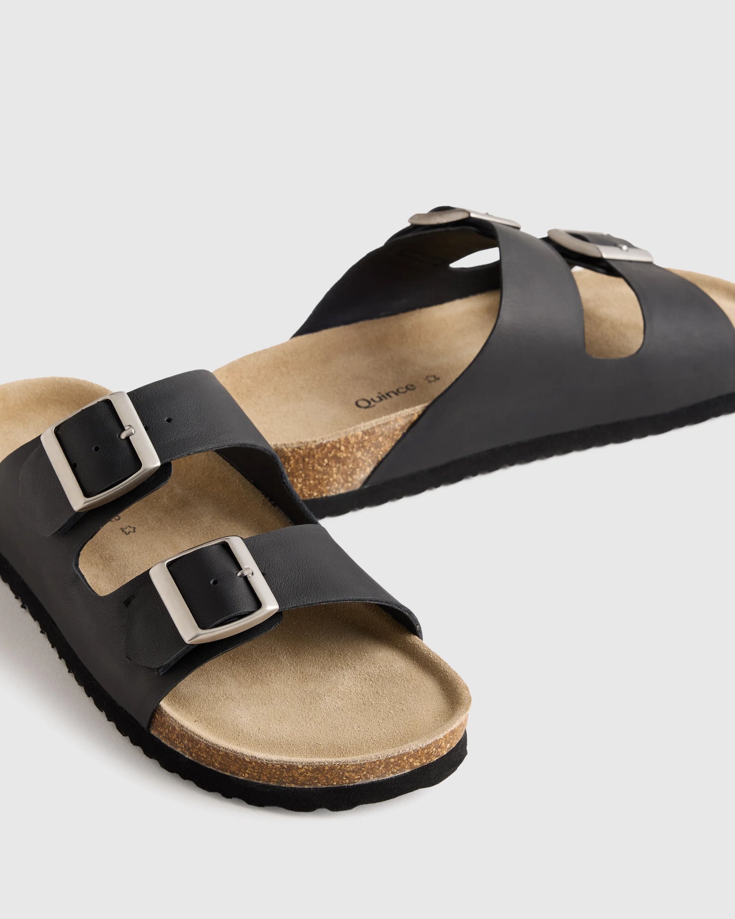 Nappa Leather Double Buckle Slide - 5 / Shell Pink