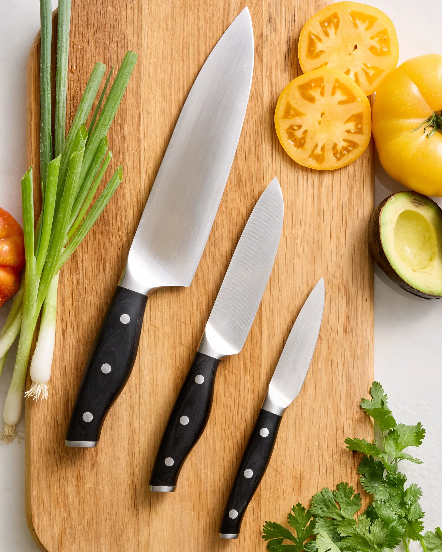 Fully Forged German Stainless Steel 3-Piece Knife Set - One Size / No Color