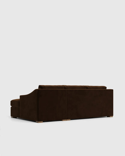 Hollis Slope Arm Chaise Sectional in Performance Velvet - 104" Right Arm / Spruce
