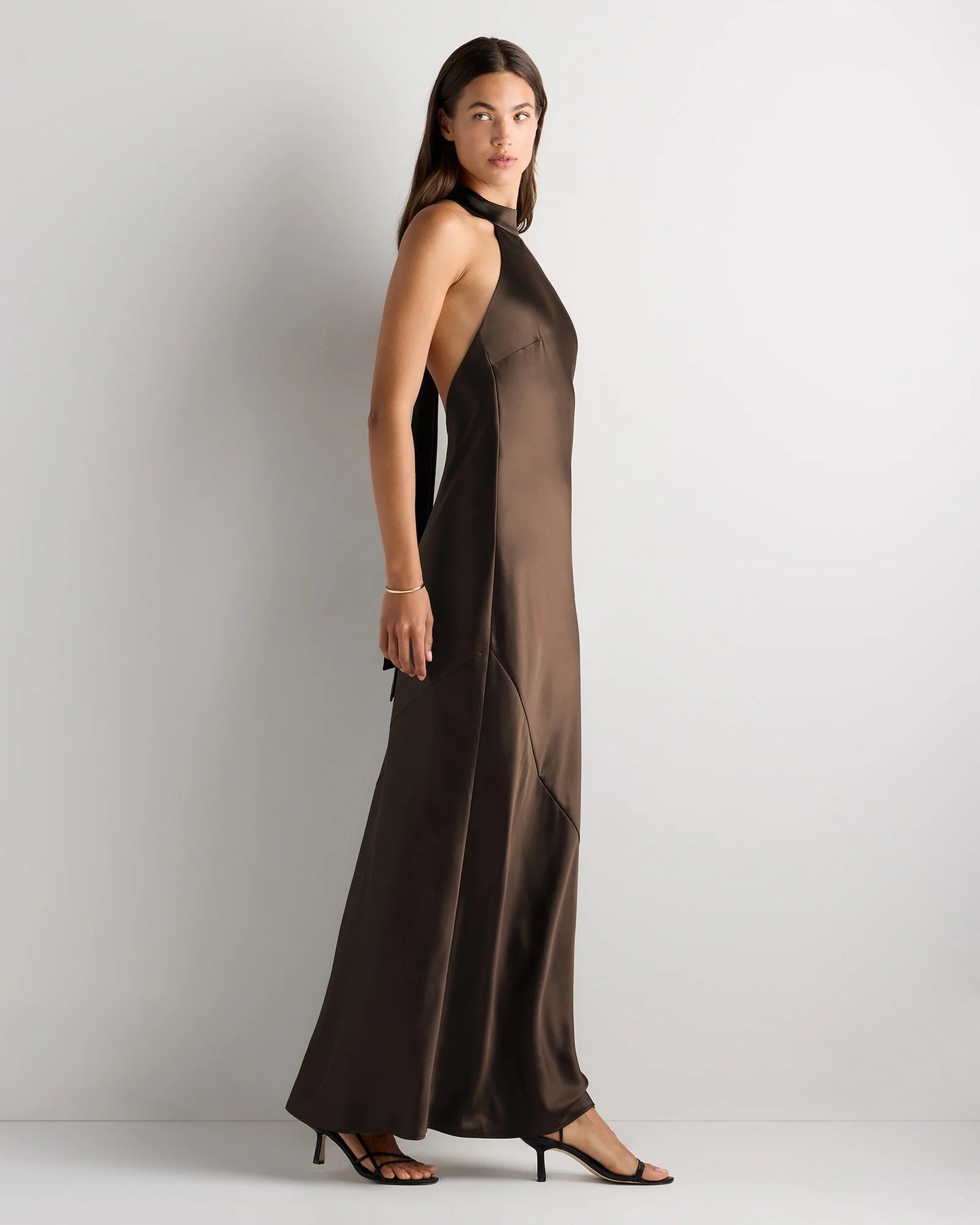 Catalina Stretch Satin Dress - 0 / Garden Sage Green