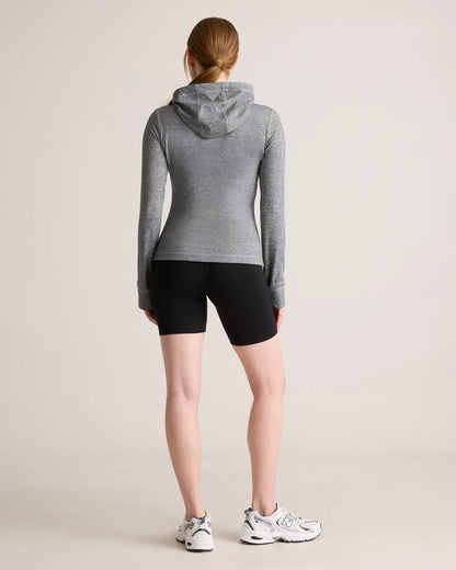 Ultra-Soft Slim Fit Hooded Jacket - XS / Heather Black
