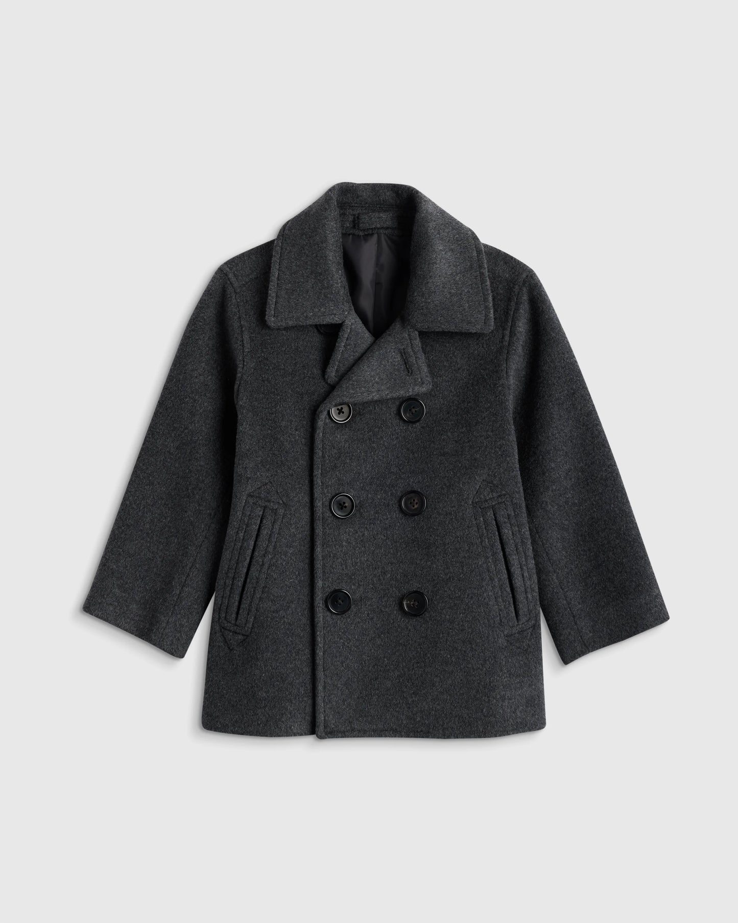 Boys Wool Cashmere Peacoat - 2T / Heather Charcoal