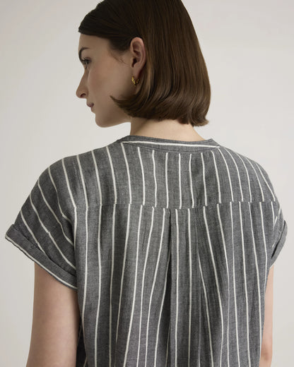 100% Organic Cotton Gauze Roll Sleeve Shirt - XS / Spiced Orange