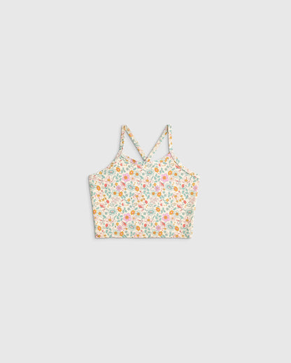 Tankini and Long Sleeve Raglan Rash Guard Set - 2T / Soft Ditsy Floral