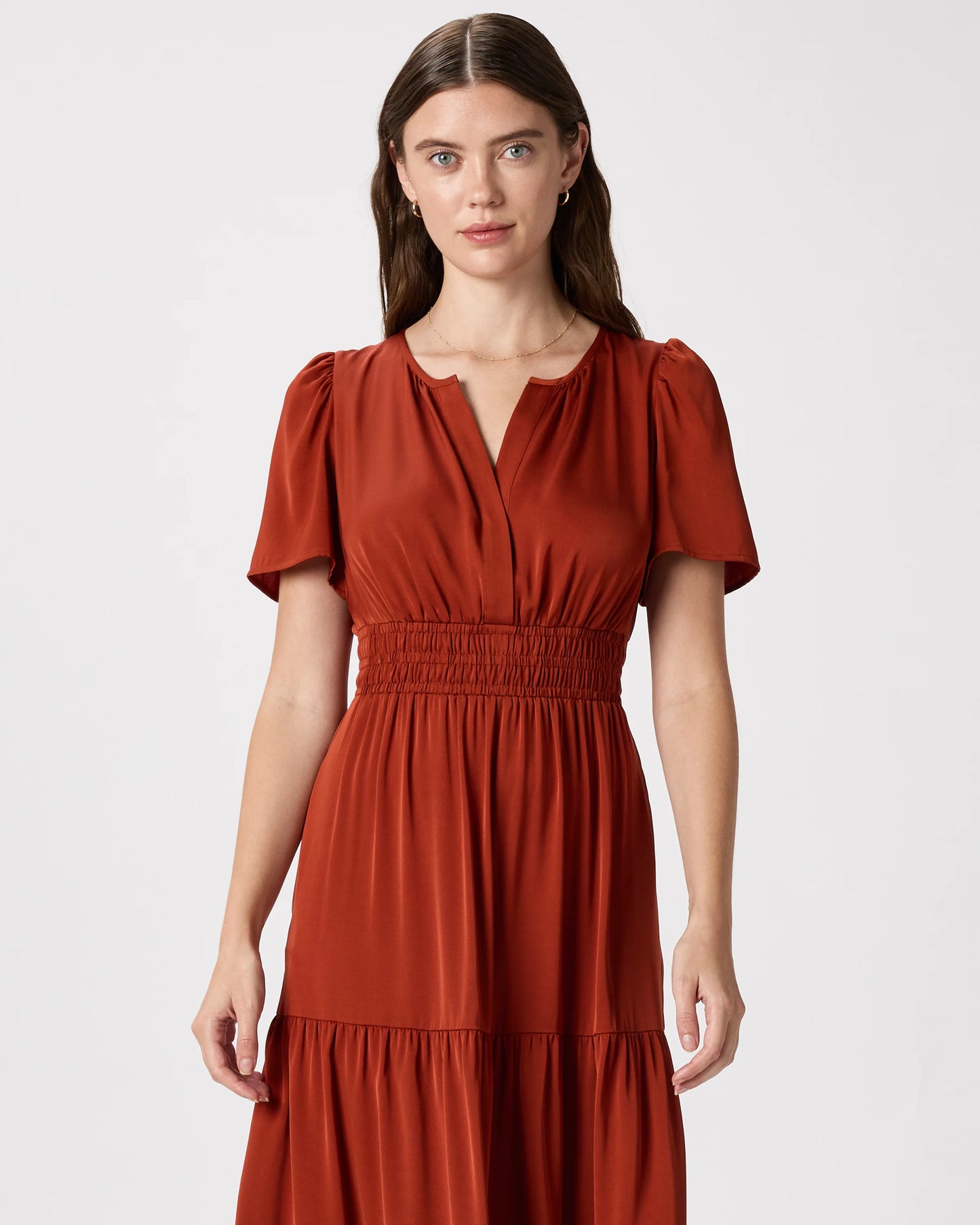 Washable Stretch Silk Tiered Maxi Dress - XS / Navy