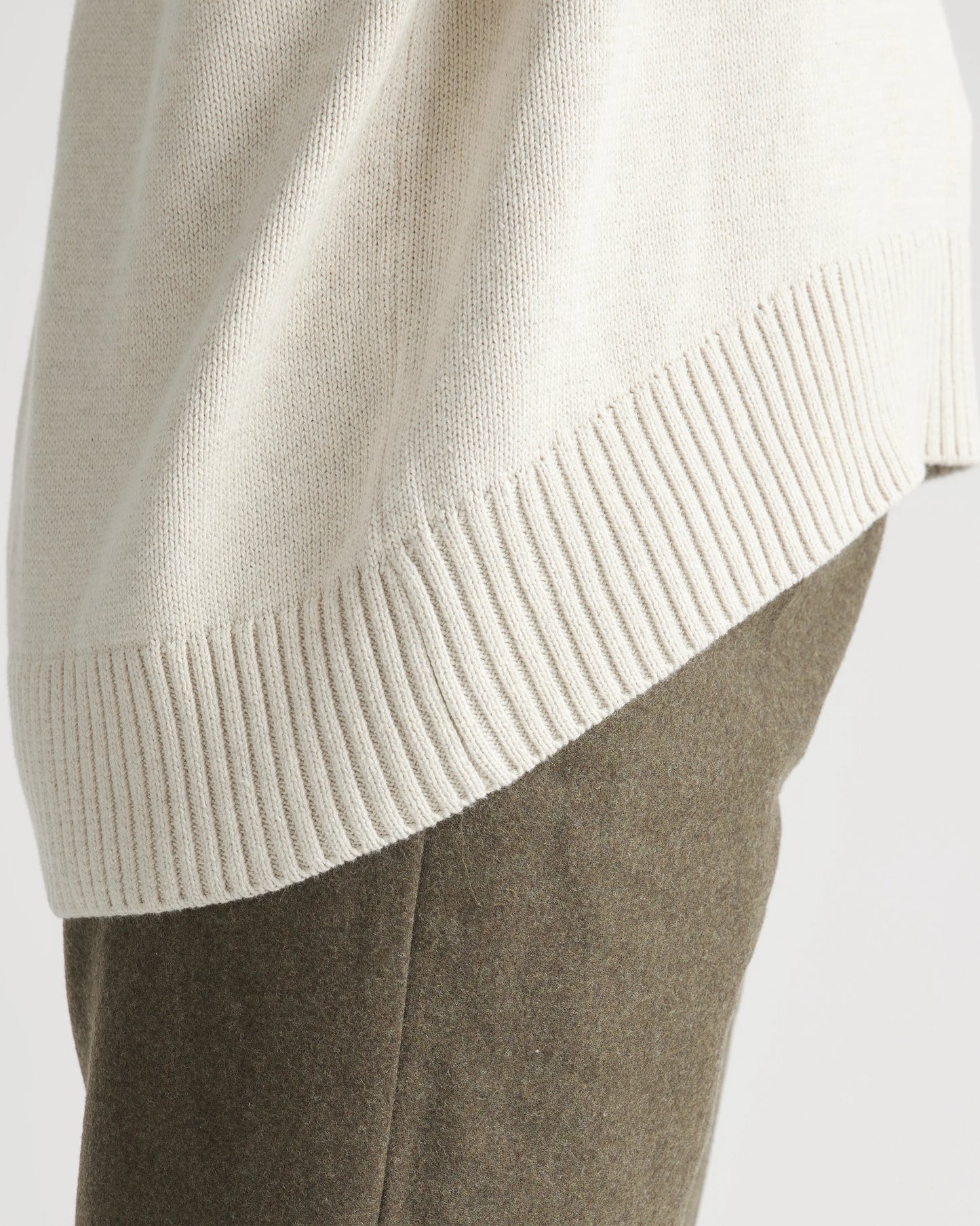 100% Organic Cotton Boyfriend Crew Sweater - XS / Speckled Beige
