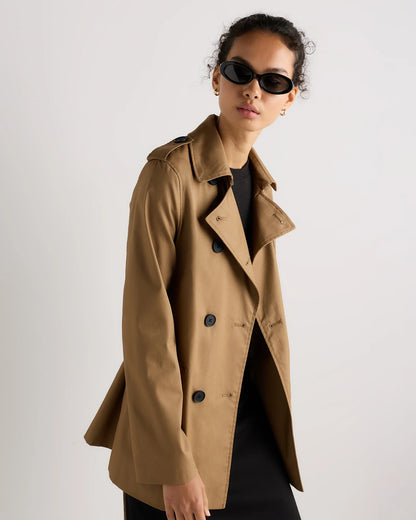 Comfort Stretch Short Trench Coat - XS / Coffee Bean Brown
