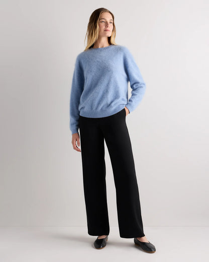 Brushed Cashmere Oversized Crewneck Sweater - XS / Heather Grey