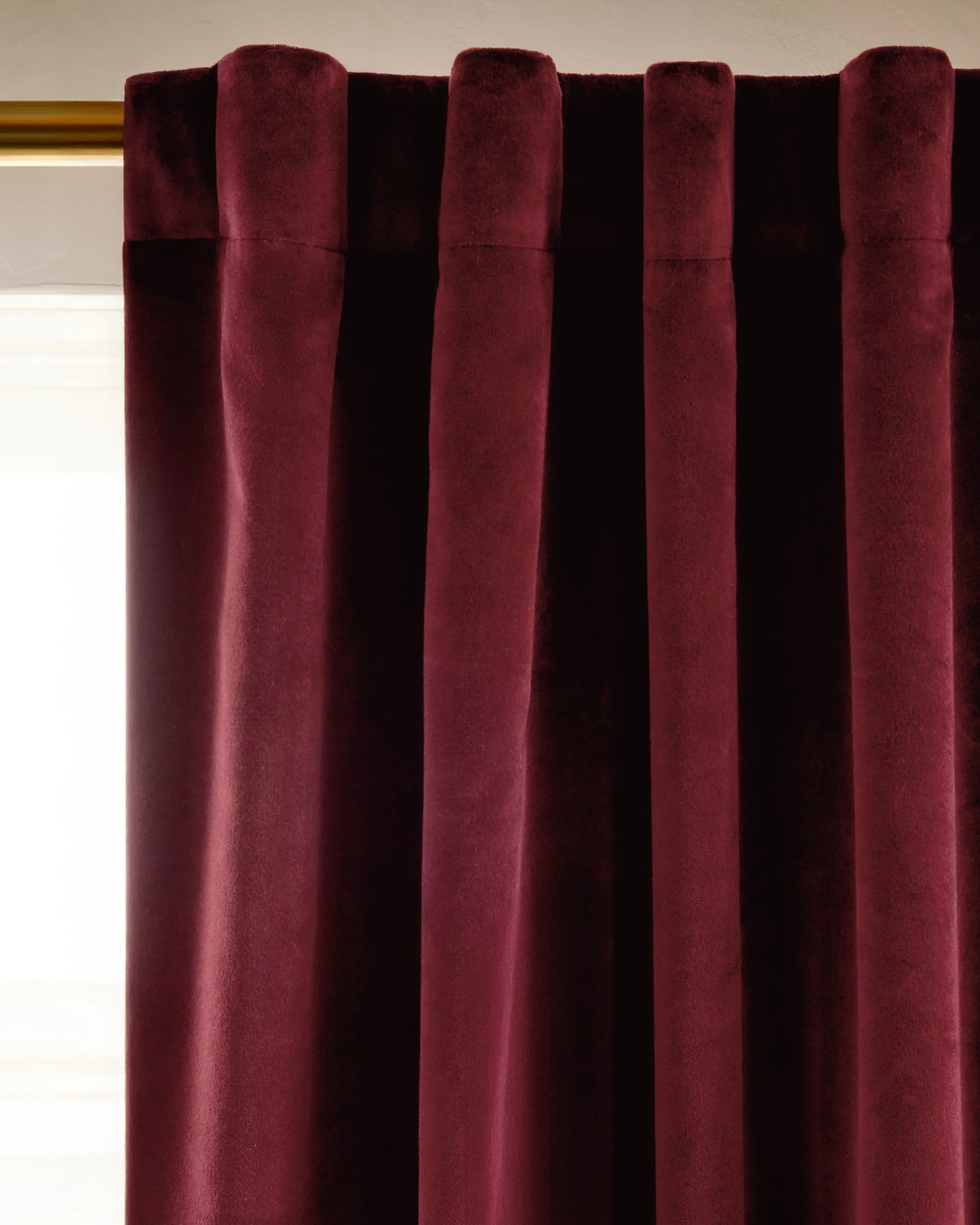 Cotton Velvet Room Darkening Curtain - Single Panel - 48x84 / Ivory