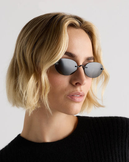 Seoul Polarized Stainless Steel Sunglasses - Standard / Black with Grey lens