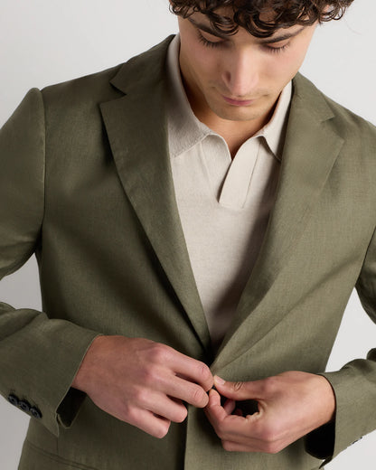 100% European Linen Blazer - XS / French Blue