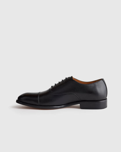 Italian Leather Cap Toe Oxford - 7 / Cognac