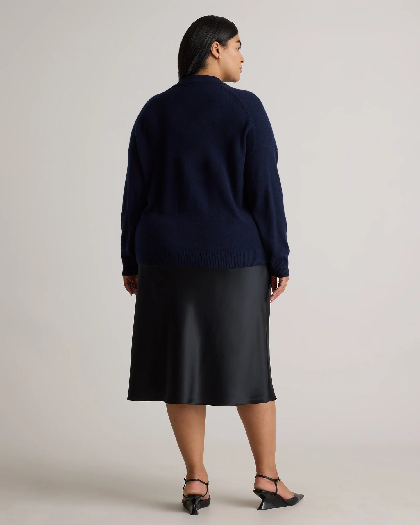 Mongolian Cashmere Polo Sweater - 1X / Ivory