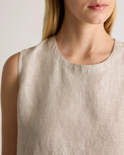 100% European Linen Tank - XS / Black