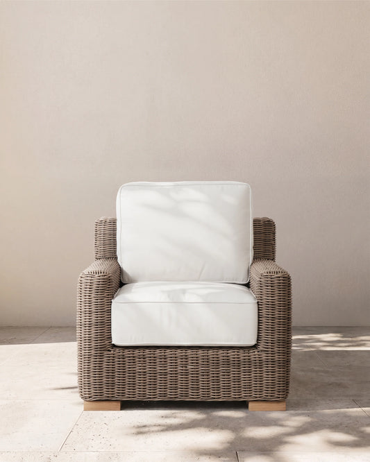 Classic All-Weather Wicker Outdoor Lounge Chair - One Size / Natural Weave