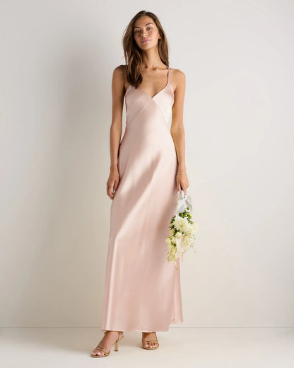 Bianca Stretch Satin Dress - 0 / Garden Sage Green