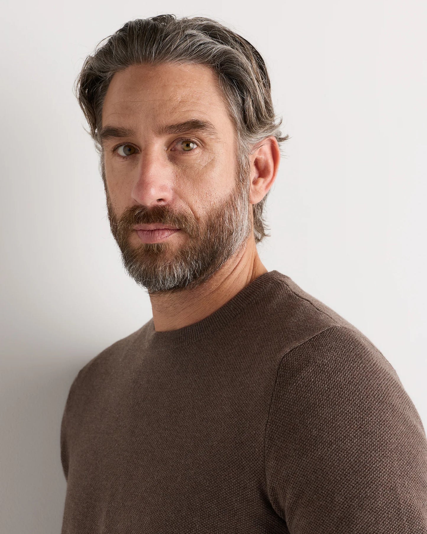 100% Organic Cotton Pique Crewneck Sweater - S / Moonstone Blue