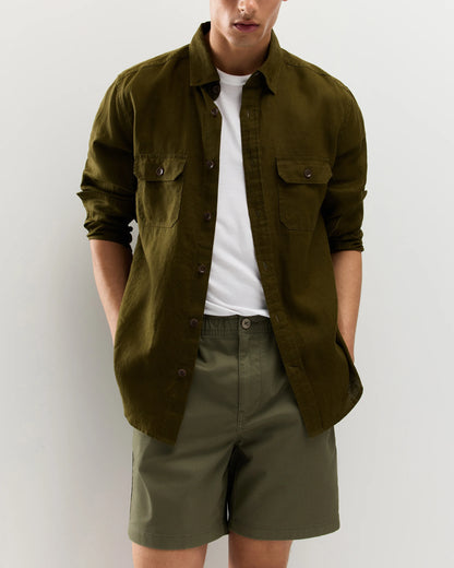 Organic Stretch Cotton Pull On Chino Shorts - 7" - XS / Sand Dune