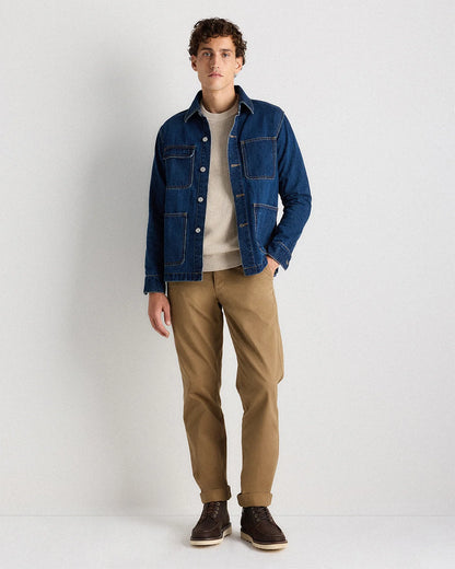 100% Organic Cotton Denim Chore Jacket - S / Dark Indigo