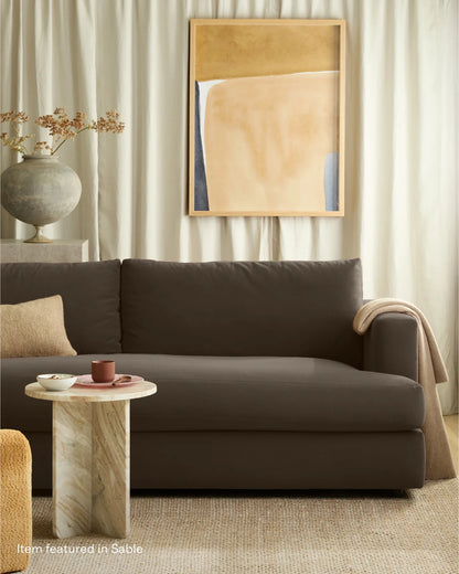Sierra Curved Arm Sofa in Performance Velvet - 7ft / Sable