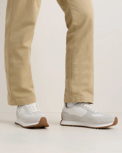 Italian Leather and Suede Retro Runner - 7 / Dark Navy