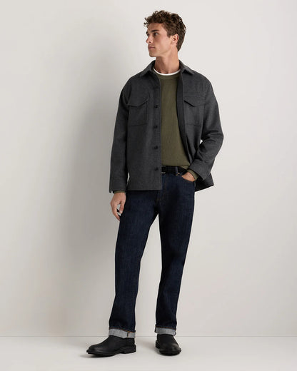 Organic Cotton Cashmere Waffle Crewneck Sweater - S / Bayberry Olive