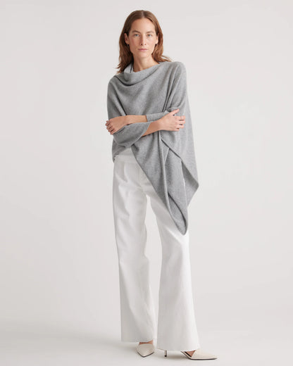 Mongolian Cashmere Poncho - One Size / Heather Grey