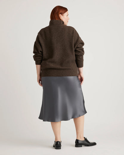 100% Washable Silk Skirt - XS / Champagne
