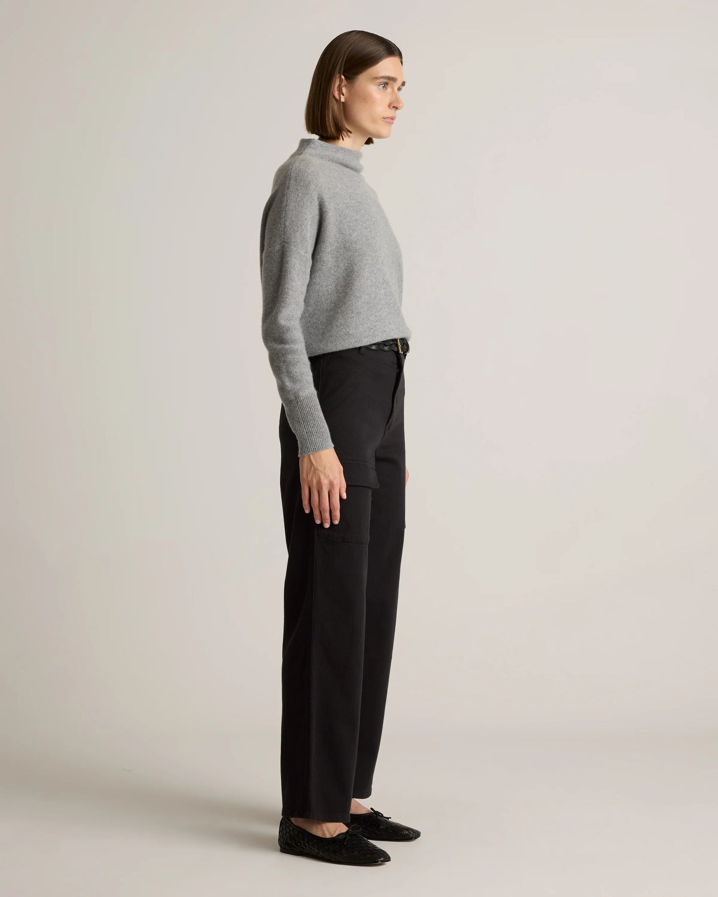 Organic Stretch Cotton Twill Cargo Pants - 0 / Light Khaki