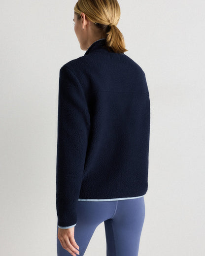 Sherpa Full-Zip Jacket - XS / Deep Navy/Spa Blue