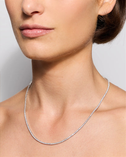 14K Gold Lab Grown Diamond Tennis Necklace - 5ctw - 16" / Yellow Gold