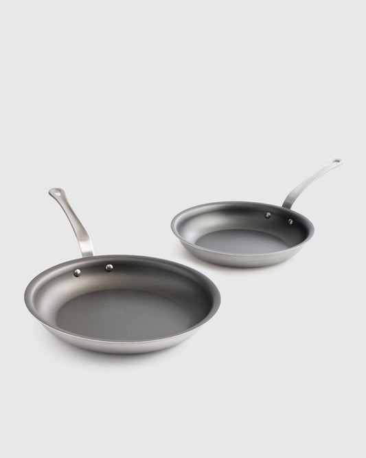 5-Ply Stainless Steel Nonstick Cookware: 2-Piece Frying Pan Set: 10" & 12" - 10" & 12" / No Color