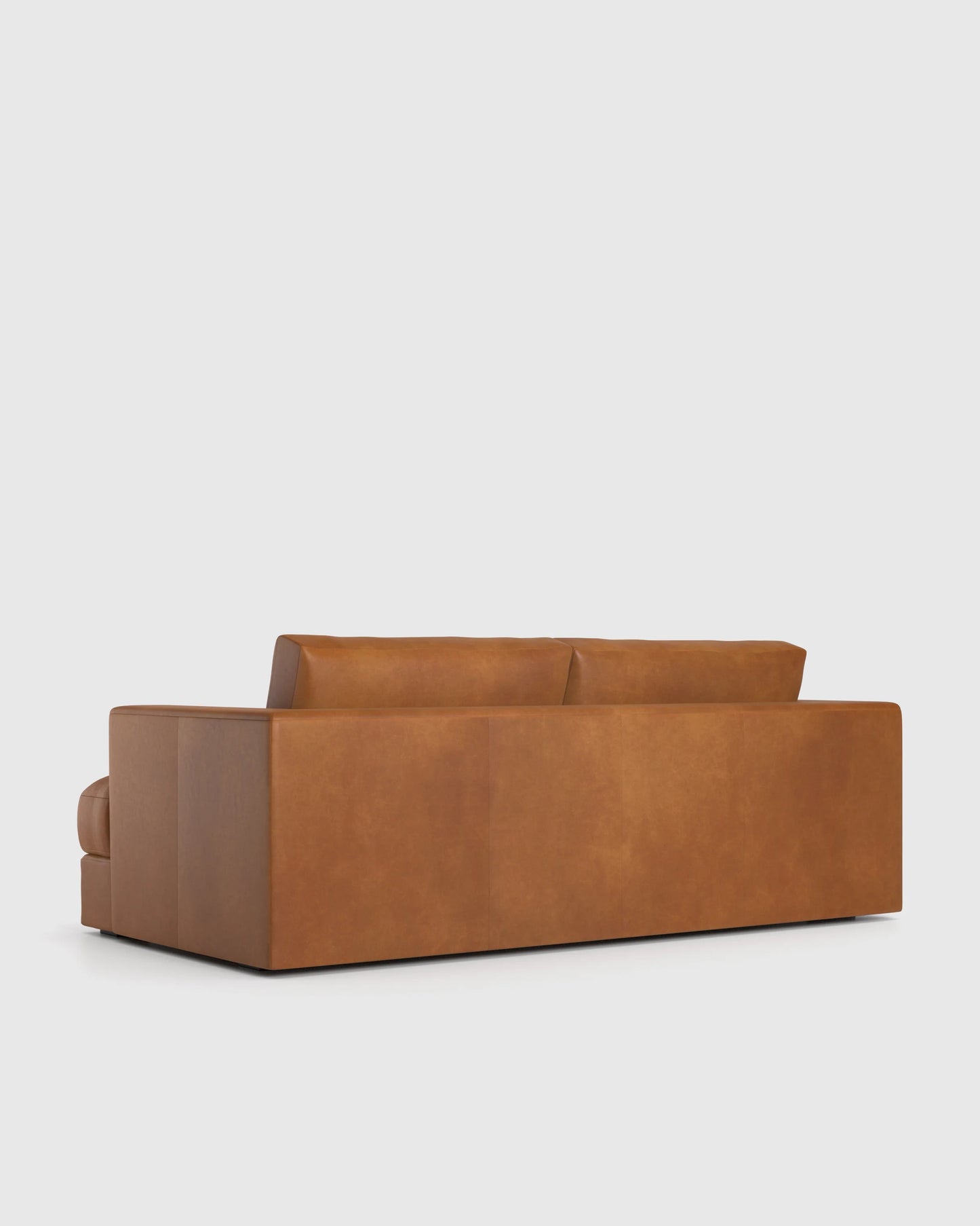 Sierra Curved Arm Sofa in Leather - 7ft / Auburn