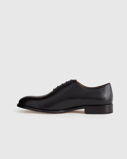 Calfskin Leather Plain Toe Oxford - 7 / Black