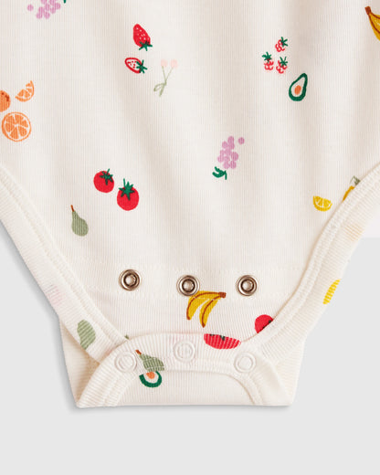 100% Organic Cotton Long Sleeve Bodysuit - 0-3M / Safari