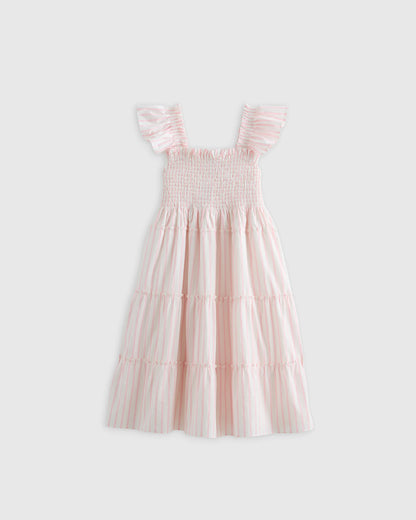 100% Organic Cotton Poplin Smocked Dress - 2T / Floral Sprigs
