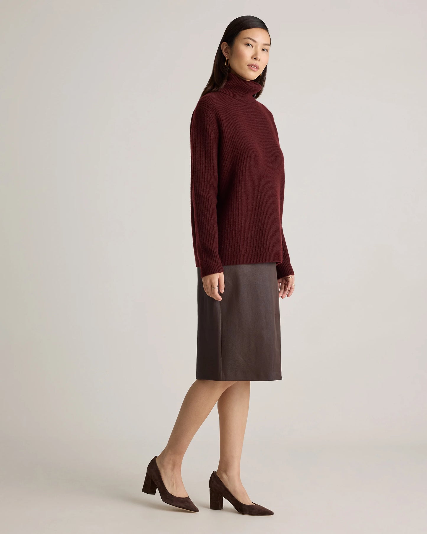 Mongolian Cashmere Fisherman Turtleneck Sweater - XS / Black