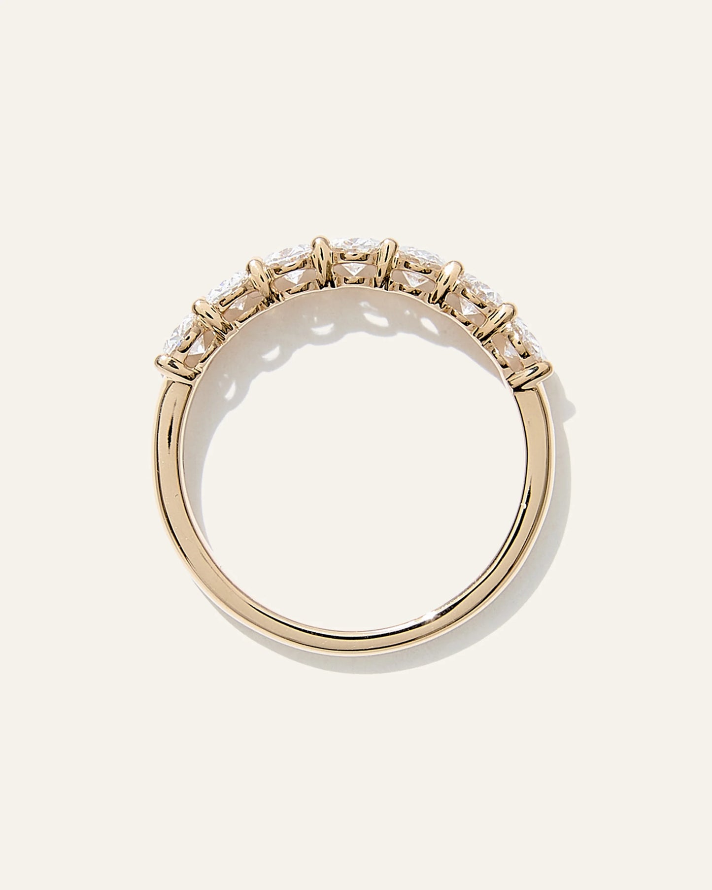 Lab Grown Diamond Oval Seven Stone Band - 4 / Yellow Gold