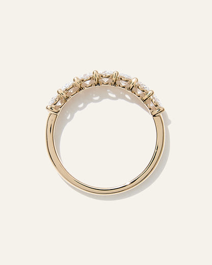 Lab Grown Diamond Oval Seven Stone Band - 4 / Yellow Gold