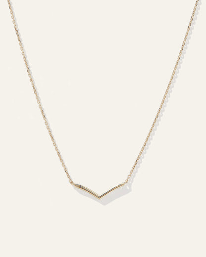 14K Gold Wishbone Necklace - One Size / Yellow Gold
