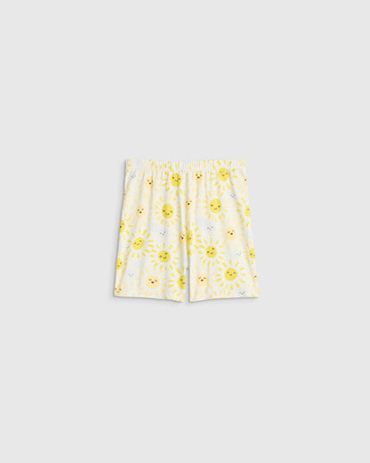 Bamboo Short Sleeve and Shorts Pajama Set - 2T / Lavender Hearts