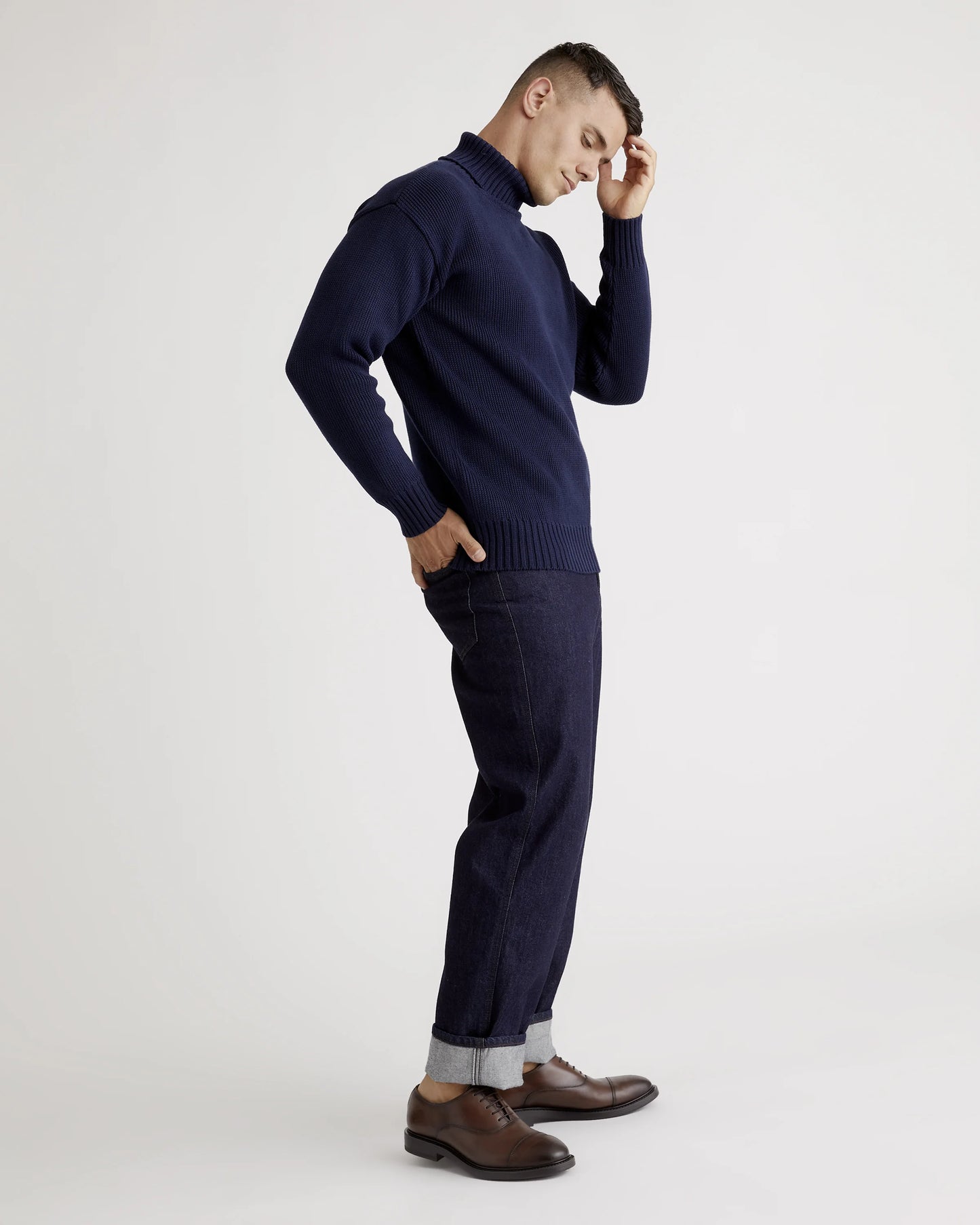 100% Organic Cotton Turtleneck Sweater - S / Charcoal