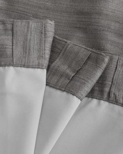 Raw Silk Room Darkening Curtain - Single Panel - 48x84 / Ivory