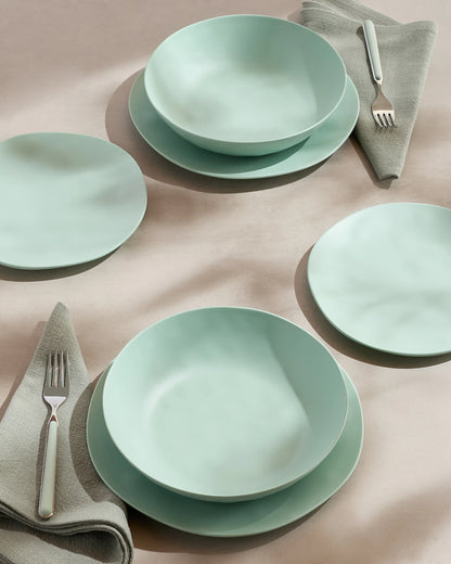Outdoor Melamine 18pc Dinnerware Set - One Size / Mint Green