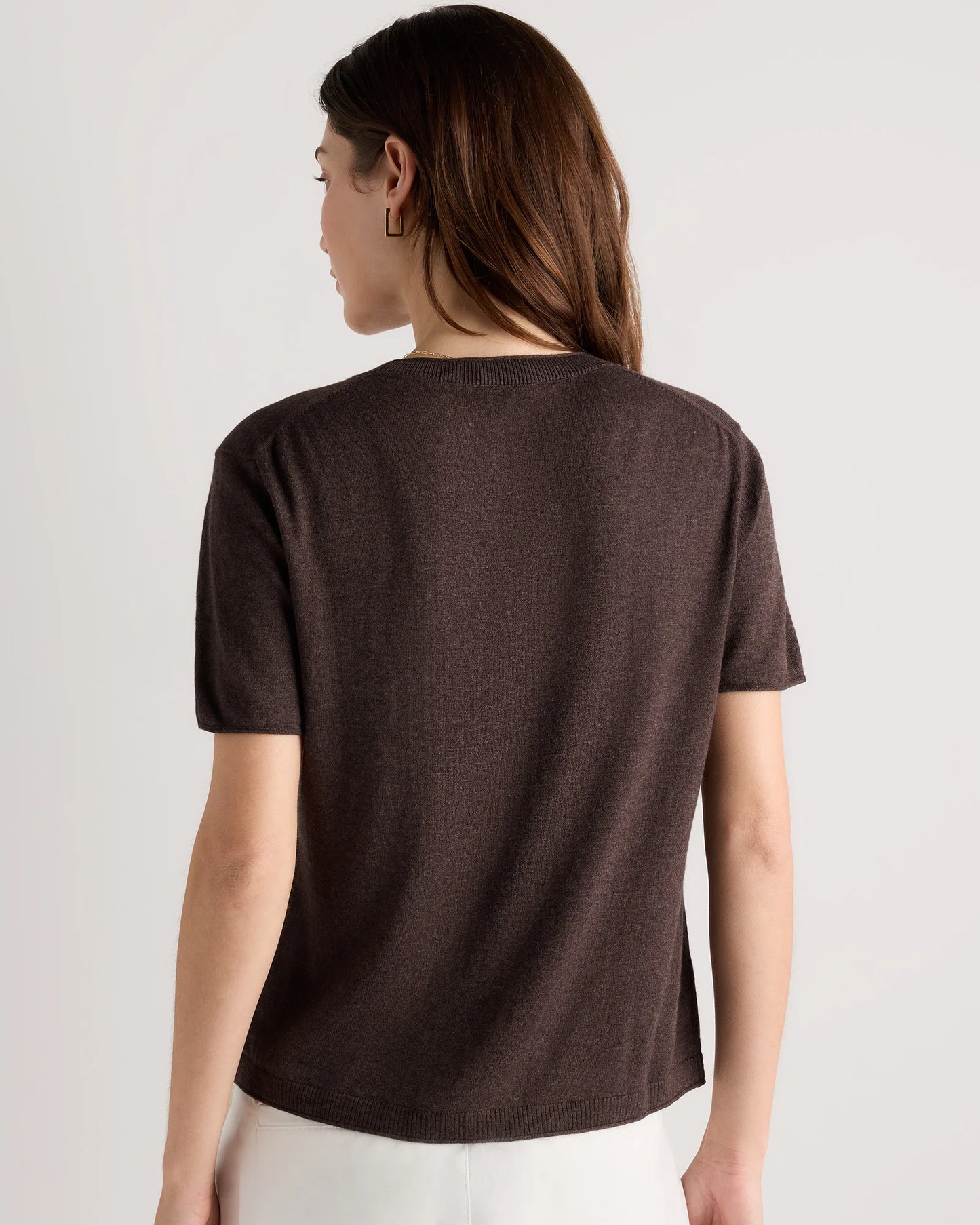 Lightweight Cotton Cashmere Relaxed Sweater Tee - XS / Sugar Stone