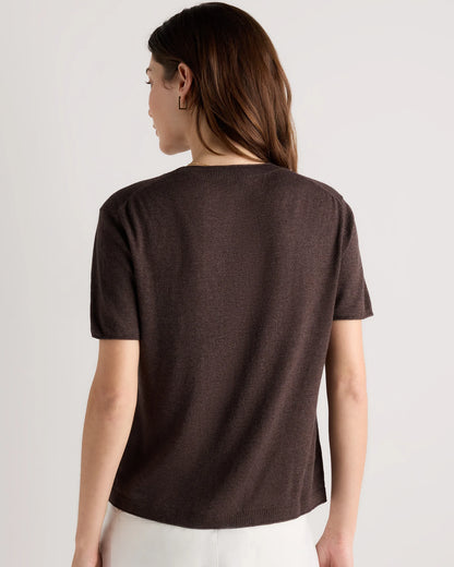 Lightweight Cotton Cashmere Relaxed Sweater Tee - XS / Sugar Stone